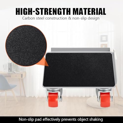 Image of 5-Wheel Furniture Lifter Mover Set, 600kg Heavy Duty Furniture Move Roller Tools with Anti-Slip for Sofa, Wardrobes, Washing Machines, Fridge Adjustable Height