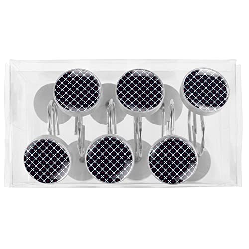 Crochets de rideau de douche lot 12 anneaux inox salle de bain