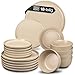 Produktbild Moritz & Moritz NORDIC Geschirrset 6 Personen - 18-teiliges Steingut Geschirr Set in Taupe - Skandinavisches Design - Robustes Teller Set 6 Personen für Alltag & Gäste - Kombiservice Geschirrsets