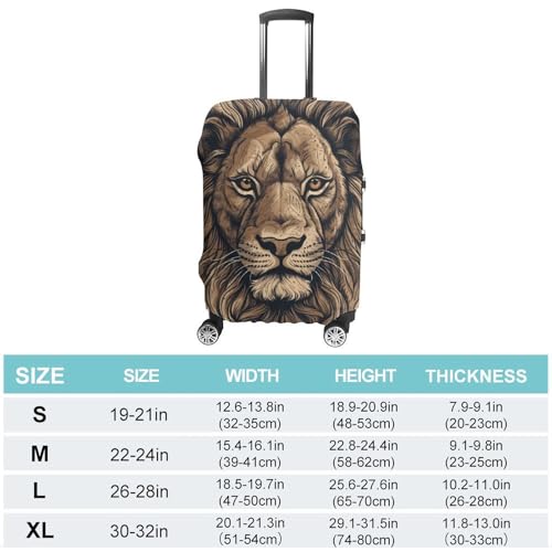 Travel Luggage Cover Elastic Washable Suitcase Cover Fashion Scratch-Resistant Baggage Covers Cartoon Lion Suitcase Protector Fit 18-32 Inch Luggage2