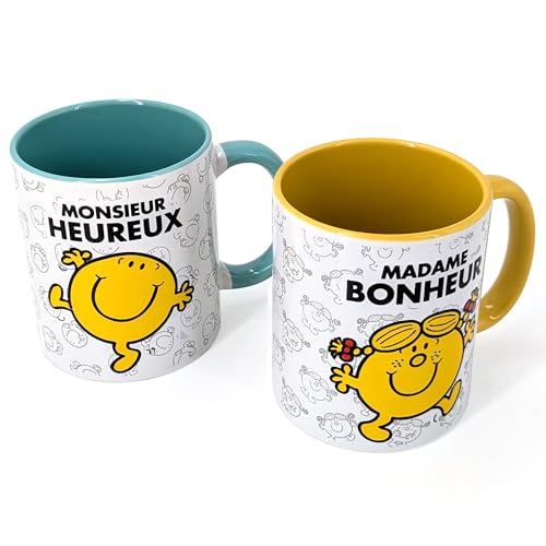 Linnea Lot de 2 mugs Madame MONSIEUR MADAME modèle Bonheur et Heureux
