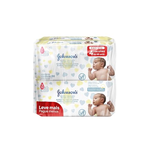 Johnson's Baby Lenços Umedecidos Recém Nascido, 192 Unidades