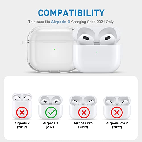 Valkit Compatible Airpods 3 Case Clear With Lock, Shockproof Airpods 3Rd Generation Case Soft Transparent Protective Cover With Keychain Ipods 3 Skin For Airpods 3 Gen 2021 #TOP1