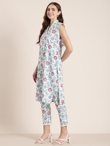Shiv Textiles Cotton Printed Kurta Set For Women.(St-Kp-202-White-Xl)