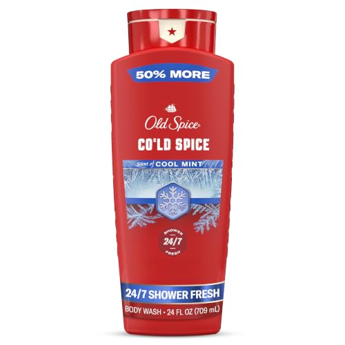 Old Spice Body Wash for Men, 24/7 Shower Fresh & Clean with Daily Use, Lasting Signature Scent, Refreshing Lather, Moisturizing Formula, Cold Spice with Cool Mint Scent, 24 oz - image 1