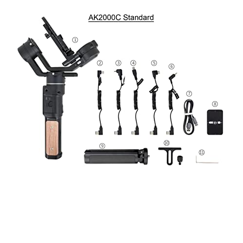 Image of Camera stabilizer AK2000S AK2000C DSLR Professional Camera Stabilizer Handheld Video Gimbal Fit for DSLR Mirrorless Camera for Outdoor Video Recording (Color : AK2000s Advance Kit) (Ak2000s Standar