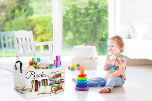 Image of Sanjiaofeng Rectangular Kids Basket Book Storage Bins,Boys and Girls Storage Basket with Handles.Clothers,Toys,Books,Kid's Gifts Bins. (Book)
