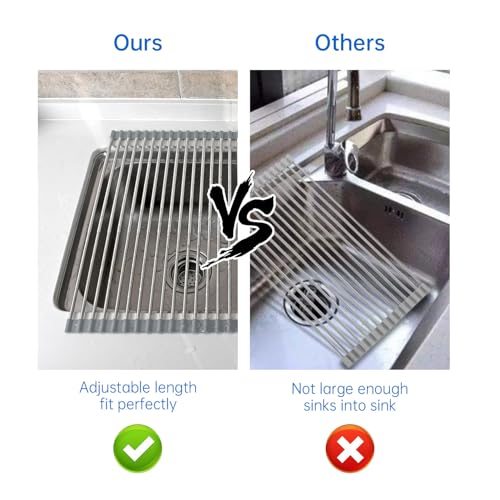 Égouttoir vaisselle inox enroulable et robuste pour évier
