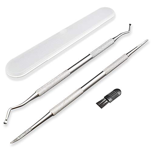 Ingrown Toenail File and Lifter Tool, Langsum Professional Surgical Grade Pedicure Tools Kit, Stainless Steel Manicure Tools Set Nail Cleaner with a Cleaning Brush and Storage Box