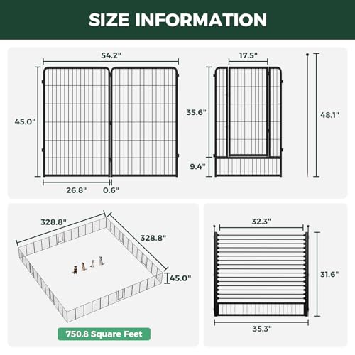 Image of FXW Instant Dog Playpen with RV Step Grid for RV Camping, 45 inch H, 48 Panels