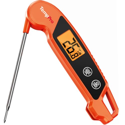 TempPro TP603 Naranja Termómetro de Cocina Digital, Termómetro Ca...