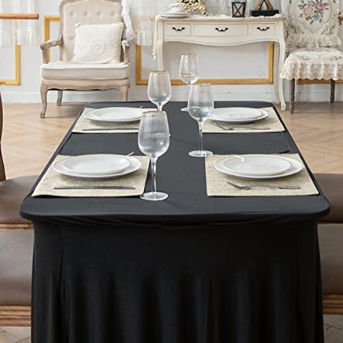 Rinpon Cloth Placemats Set Of 8, Linen Type Fabric Placemats Machine Washable Placemats Heat Resistant Placemats Wrinkle Free Thick Polyester Kitchen Place Mats For Dining Table (Beige) #TOP4