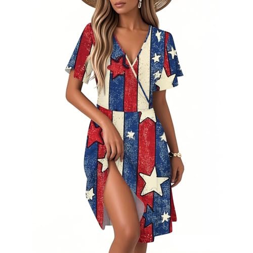 July 4th Dresses Festival Patriotic USA Flag Casual Fashion Graphic Maternity Independence Day Lounge 4th of July Outfit Vestidos De Verano para Mujer 2025 Dark Blue