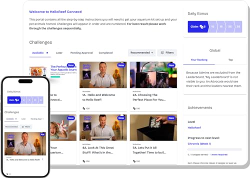 15 Gallon Beginner Clownfish Saltwater Aquarium Kit with App Controlled Smart LED Lighting, Filtration, Decor, and Setup Guide