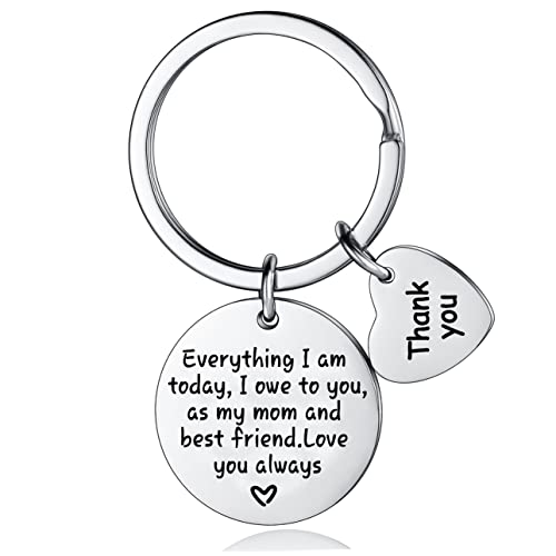 Mother Gifts For Birthday Keychain From Daughter Son For Mom Appreciation Gifts For Mother Thank You Everything I Am Today I Owe To You As My Mom And Best Friend Key Ring (Mother) #TOP26