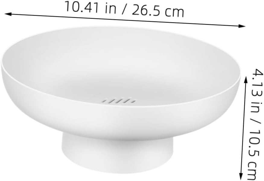 GARVALON 2pcs Raised Fruit Bowls White Footed Pedestal Kitchen Fruit Basket Snack Serving Bowls Dessert Display Plates for Dining Table Decor