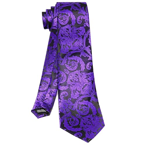 Image of 5PCS Tie and Pocket Square for Men, Silk Necktie and Handkerchief Cufflinks with Gold Ring and Lapel Pin Set
