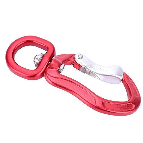 Yencoly Mousqueton Outdoor Climbing Lock Mousqueton Escalade Mousqueton, Secure Lock D Buckle Mousquetons en Aluminium Mousqueton, Camping Randonnée(Red)