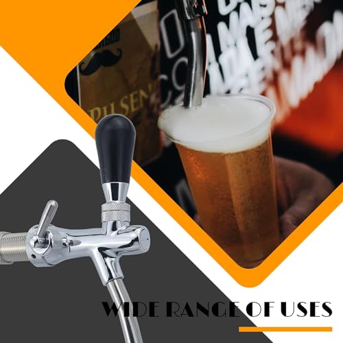 Uadme Einstellbarer Bierhahn, G5/8 Verstellbarer Bierhahn Zapfhahn Fass-Bierhahn-Hahn mit Kugelverschluss-Flüssigkeitsabschaltung für Bars Hotels Restaurants