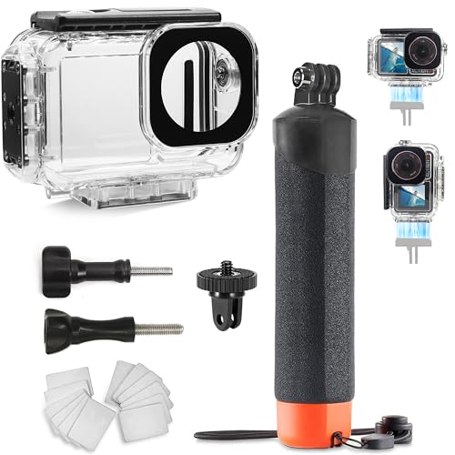 FitStill 196FT/60M Unterwasser-wasserdichtes Gehäuse mit magnetischer Schnellverschluss-Schnittstelle kompatibel mit DJI Osmo Action 5 Pro/Action 4/Action 3 (DJI 5pro/4/3 Magnetic case&Handle)