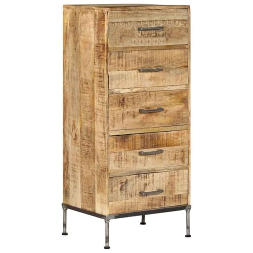 vidaXL Coffre à Tiroirs Armoires à Tiroirs Rangement Bois de Manguier Massif