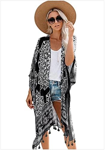 hejiagongsi Kimonos for Women Beach Cover up Kimono Cardigans Beach Coverups for Women UK Women's Swim Cover Ups