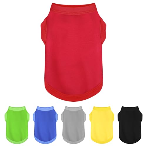 Elevate Your Dogs Fashion Quotient with Colorful and Breathable Sleeveless Cotton Shirts! Perfect Pet Apparel for Small to Medium Dogs Red M