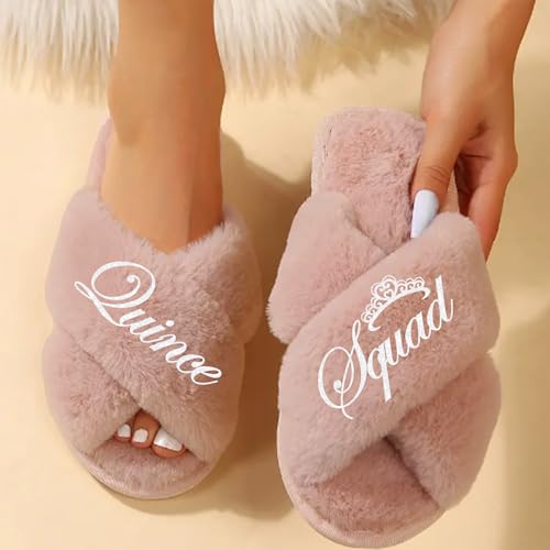 Personalized Quince Slippers for Getting Ready for Quinceanera - Mis Quince Slippers, Mama De Quince Slipper, Custom Quinceanera Gifts4