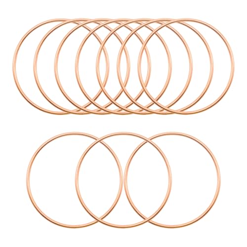 Image of Pocoxll 10 Pcs Metal Floral Hoops, Wreath Macrame Hoop Rings, Metal O Rings | Gold, 3 Inch, Dream Catcher Rings, Wire Wreath Frame Floral Hoop Rings, for Wedding Wreath Decor and DIY Wall Hanging Crafts