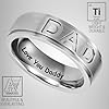 Willis Judd Mens DAD Titanium 8mm Ring Engraved Love You Daddy with Gift Pouch Silver (V) #3