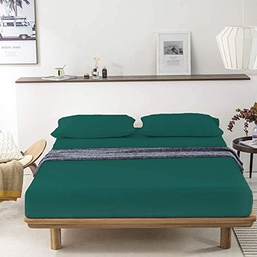 Image of YRM Bedding's - Egyptian Cotton Bedsheet 400-TC Premium Hotel Quality 1 Bedsheet (82x102) + 2 Pillow Covers (18x28) - (Full Size, Teall Color)