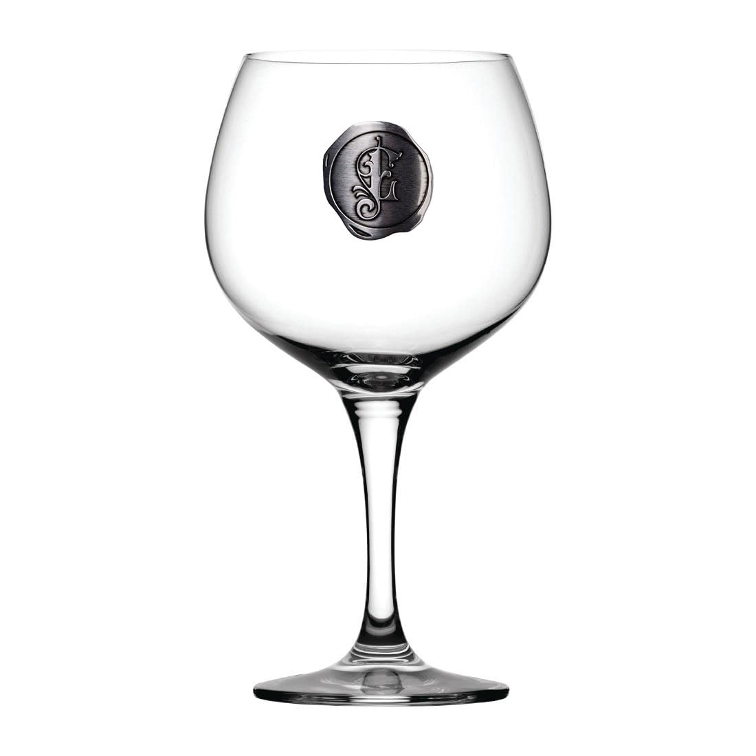 ukgiftstoreonline Aluminium Metal Monogram Initial Cocktail Gin Glass Gift for Her (Monogram E)