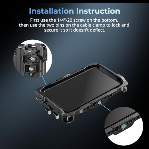 Image of SmallRig Monitor Cage Kit for Atomos Shinobi II /Shinobi GO, with Sunhood, with Screen Protector, Weighing Only 96.3g, with 1 /4 inch-20 Threaded Holes - 5030