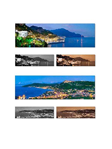 Tableau impression sur toile Amalfi pour habiller un mur vide avec un cadre en bois