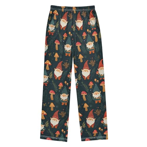 Gnomes and Forest Leaves Mushrooms Boys Pants for Kids Jogger Pants with Pockets S2