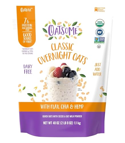Oatsome Organic Overnight Oats with Chia, Flax, & Hemp, Gluten-Free