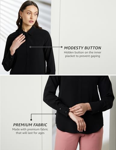 Image of Symbol Premium Women's Polyester Soft Formal Shirt (Button Down | Regular Fit | Desk-to-Dinner) (Available in Plus Sizes)