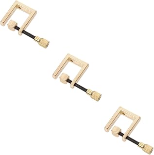 VICASKY 3pcs Brass Square Clip for Violin Brass Clamp Musical Instrument Supply Violin Making Kit Violin Clip Violin Tool Bass Jigs Durable Violin Tail Clamp Crack Metal Headstock