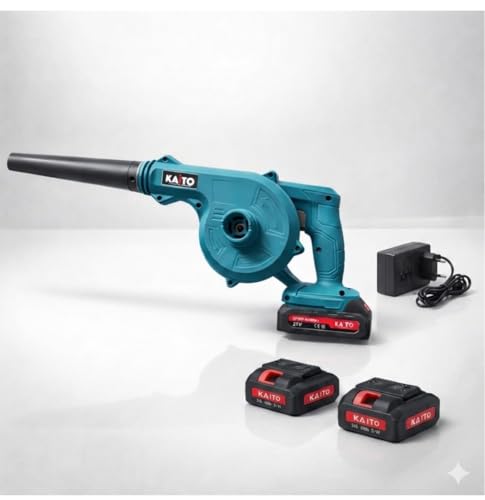 Image of KAITO 21V 2-in-1 Cordless Air Blower & Vacuum Cleaner | 16500 RPM High-Speed Motor | 222 km /h Powerful Air Flow | Portable Dust Cleaner for Home, Garden, Car & Workshop | 2 Batteries