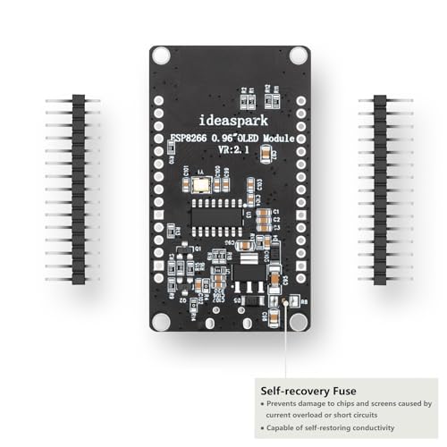NodeMCU ESP8266 Development Board with 0.96 Inch OLED Display, CH340 Driver, ESP-12E WiFi Wireless Module, and Micro USB Works Great for Arduino IDE/Micropython Programming (Pin Header Soldered)