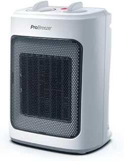 Pro Breeze 2000W Mini Ceramic Fan Heater - 3 Heat Settings & Fan Only Mode with Built-in Overheat and Tip Over Protection, Electric Heater for Home, Office and Bedroom