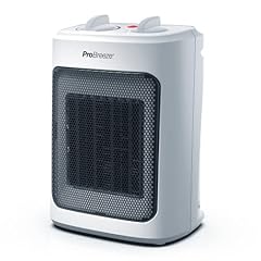 Pro Breeze Mini Termoventilatore in Ceramica 2000W - 3 impostazioni di calore e modalità solo ventola con protezione integrata contro il surriscaldamento e il ribaltamento- Bianco