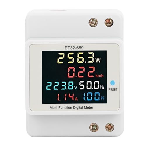 Medidor de Vatios-hora, Medidor Inteligente de Vatios-hora Medidor de Electricidad Monofásico de Potencia de 22 KW Medidor Eléctrico con Pantalla LCD en Color para
