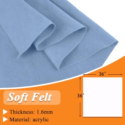 Image of IONTACH 36 inch X 36 inch Soft Felt Fabric 1.6mm Thick (Blue Fog)