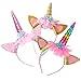 3 fasce per capelli per bambini unicorno, fasce per capelli unicorno, con accessori e orecchie per capelli in corno di unicorno, usati per Pasqua, compleanni, feste, ecc
