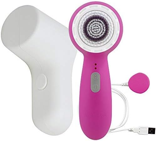 Michael Todd Beauty Soniclear Petite - Antimicrobial Facial Cleansing Brush System - 3-Speed Sonic Powered Exfoliating Face & Body Brush
