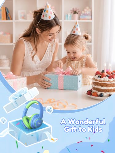 Image of Acer OHW328 Kids Headphones Wired for School - Over Ear Design | 85 /94dB Safe Volume, 3.5mm Jack Foldable Headphones for Kids Boys Girls Classroom Yoto Player Chromebook Travel Blue Green