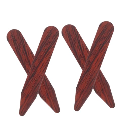 SAFIGLE Men's Suit Accessories 4pcs Wooden Shirt Collar Stays Dress Collar Inserts