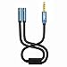 Produktbild MillSO Combo Audio Adapter - 3.5mm Y Splitter für PC Gaming Kophörer (2x3 Pole Buchse auf 1x4 Pole Stecker) Klinke Headset Adapter für Xbox One, PS4, Smartphones und Laptop