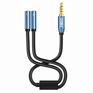MillSO Combo Audio Adapter – 3.5mm Y Splitter voor PC Gaming hoofdtelefoon (2×3 pole aansluiting op 1×4 pole stekker…